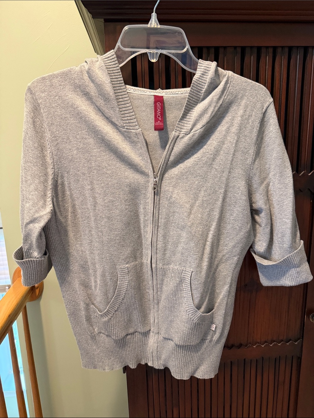 Gitano Light Gray Zip-Up Hoodie